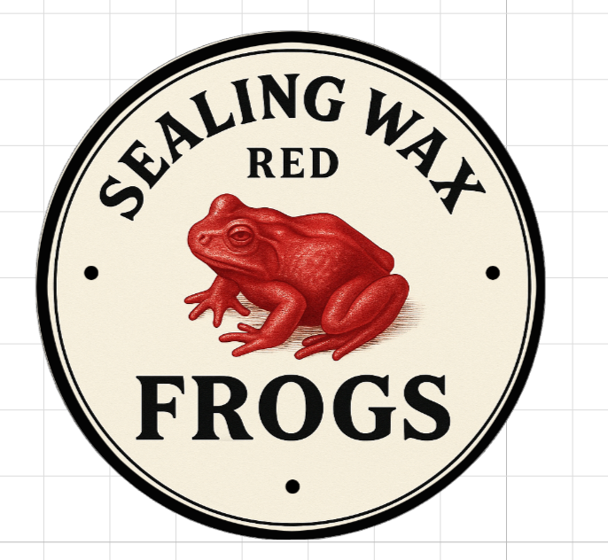 Small red wax frogs for melting and sealing letters or packages.