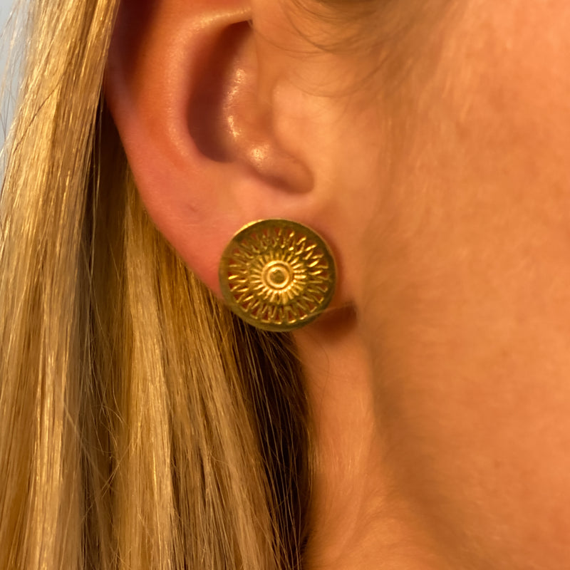 Gold Sun Wheel Studs