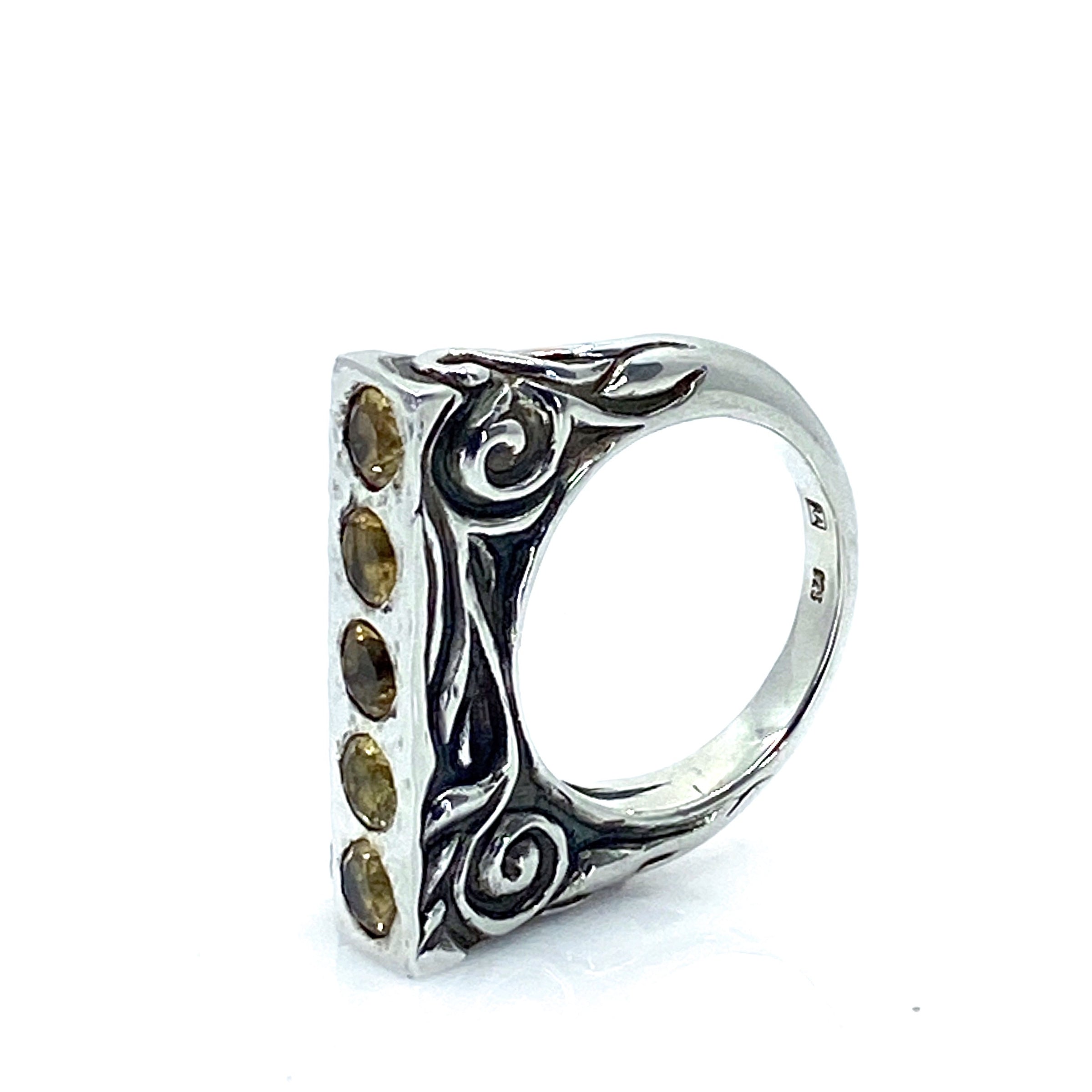 Five Citrine Ring
