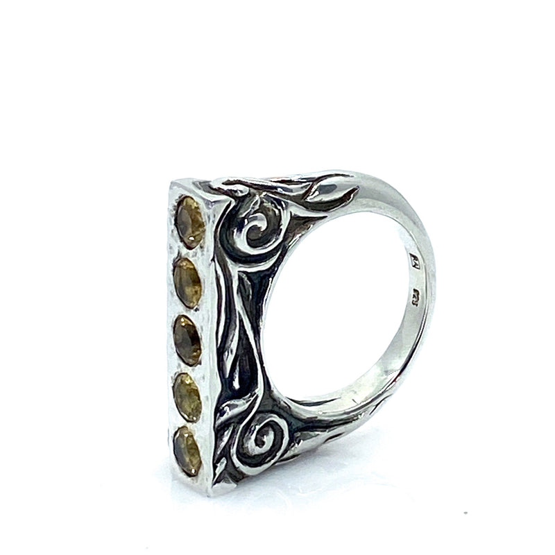 Carved Citrine Ring