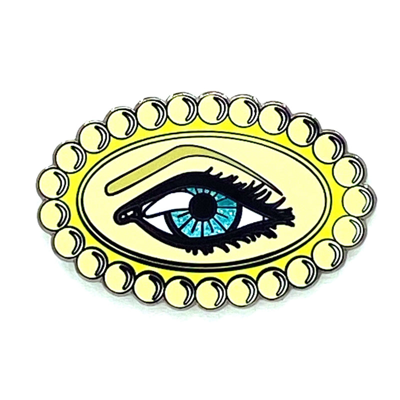 Eye See Citron Enamel Badge